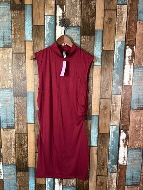 Purple Pocket Maroon Fit And Comfort Dress